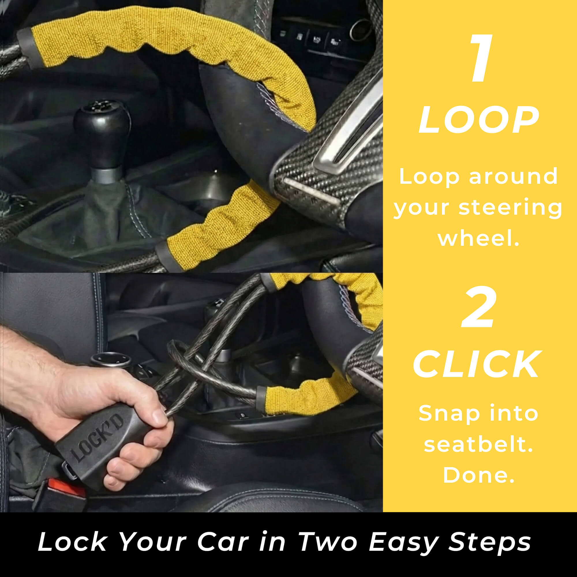 How to install the steering wheel lock